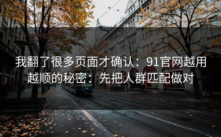 我翻了很多页面才确认：91官网越用越顺的秘密：先把人群匹配做对