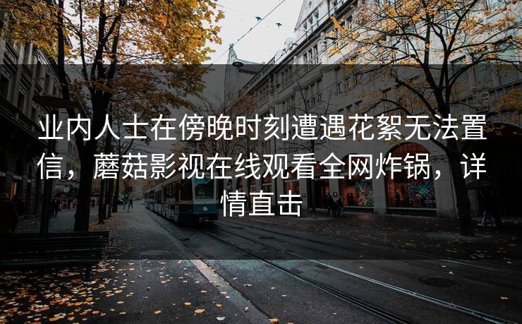 业内人士在傍晚时刻遭遇花絮无法置信，蘑菇影视在线观看全网炸锅，详情直击
